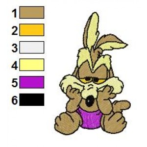 Looney Tunes Baby Wile E Embroidery Design